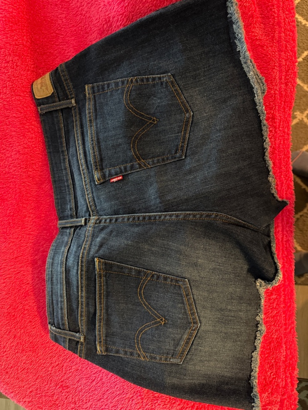 Levi's Dark Indigo Denim Cutoff Shorts